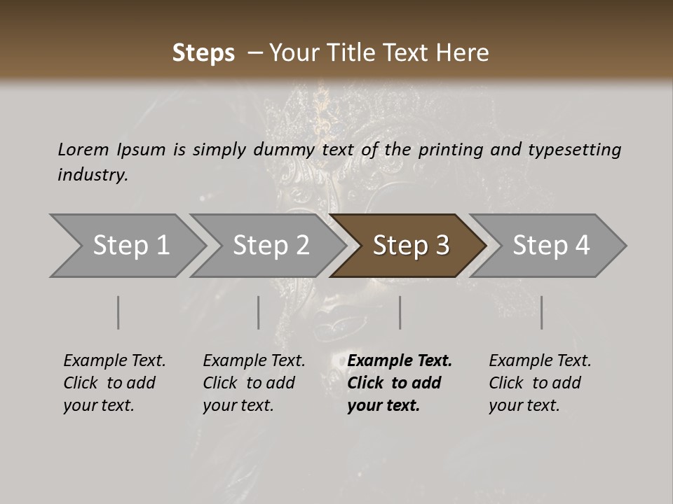 Luxurious Venetian Mask Isolated On Black PowerPoint Template