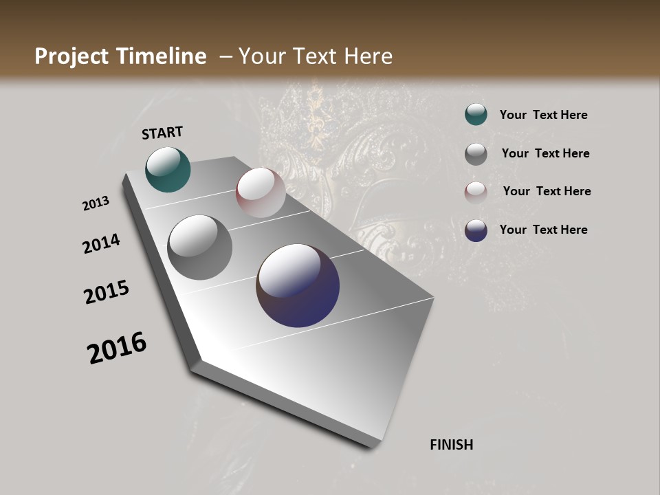 Luxurious Venetian Mask Isolated On Black PowerPoint Template