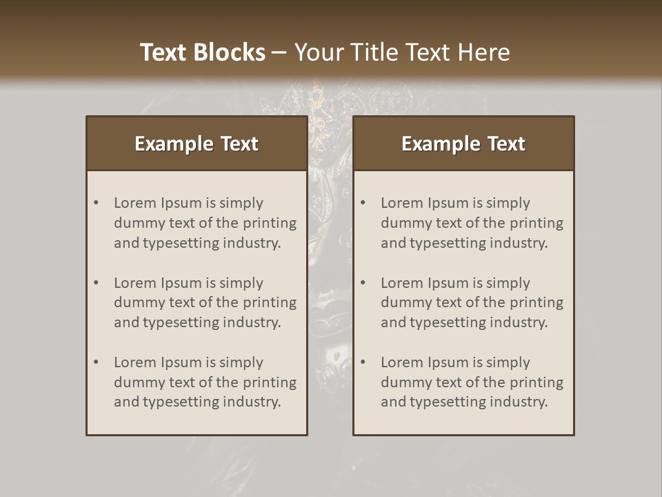 Luxurious Venetian Mask Isolated On Black PowerPoint Template