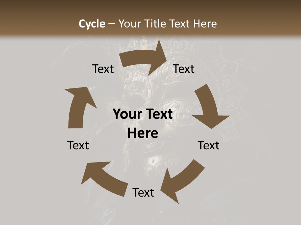 Luxurious Venetian Mask Isolated On Black PowerPoint Template