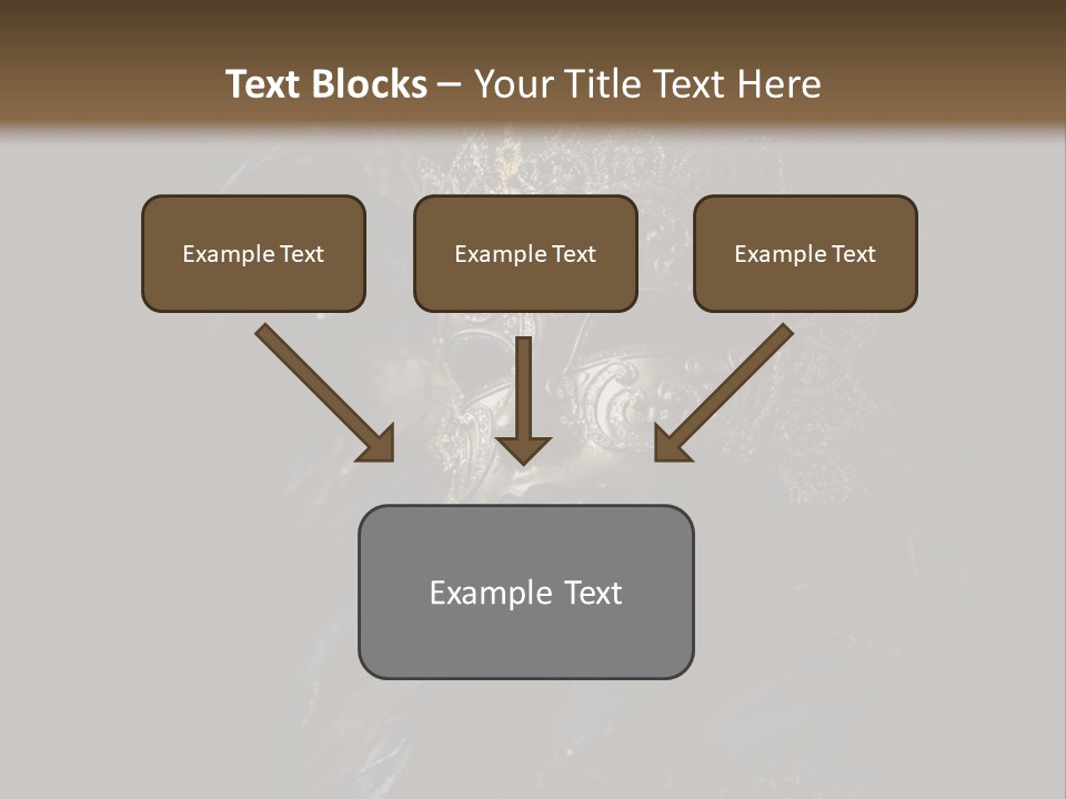 Luxurious Venetian Mask Isolated On Black PowerPoint Template