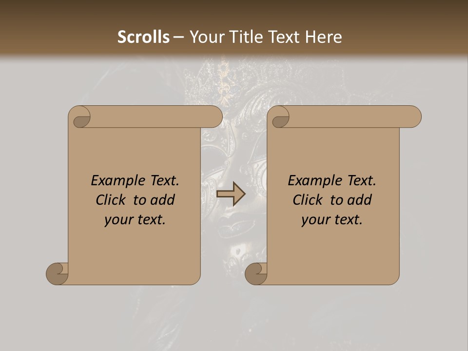 Luxurious Venetian Mask Isolated On Black PowerPoint Template