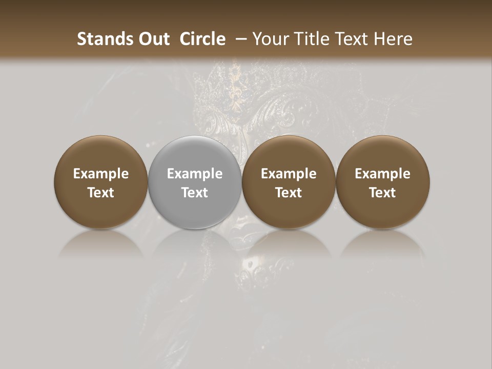 Luxurious Venetian Mask Isolated On Black PowerPoint Template