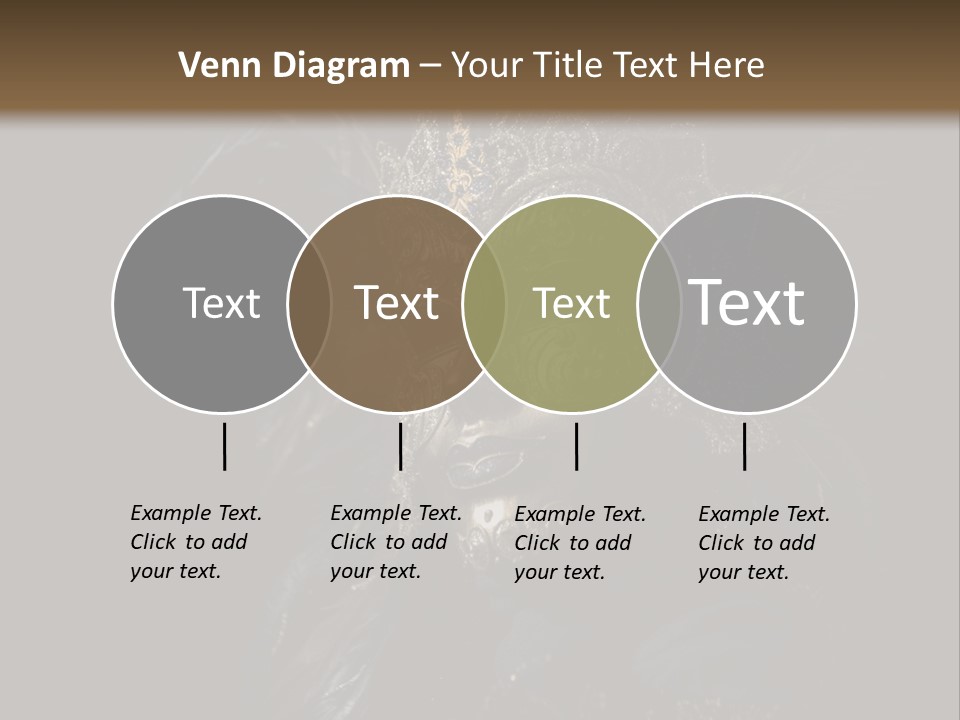 Luxurious Venetian Mask Isolated On Black PowerPoint Template