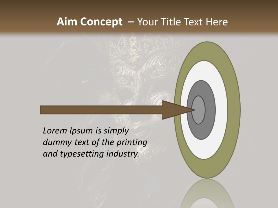 Luxurious Venetian Mask Isolated On Black PowerPoint Template