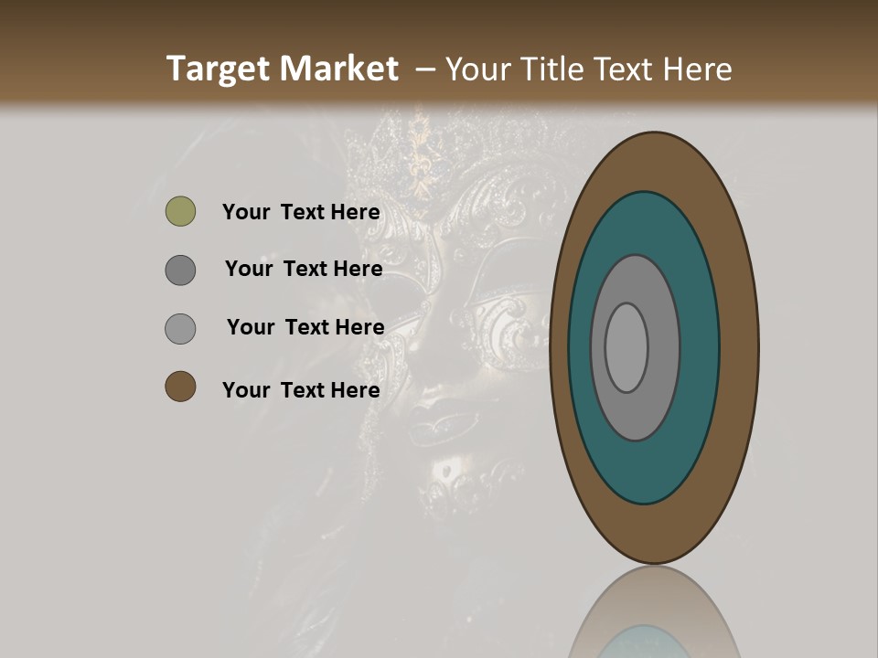 Luxurious Venetian Mask Isolated On Black PowerPoint Template