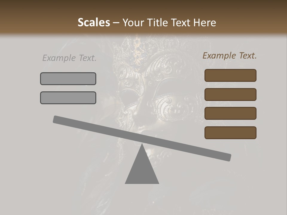 Luxurious Venetian Mask Isolated On Black PowerPoint Template