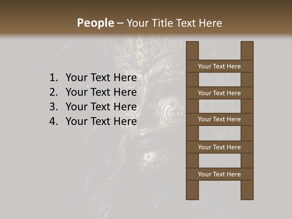 Luxurious Venetian Mask Isolated On Black PowerPoint Template