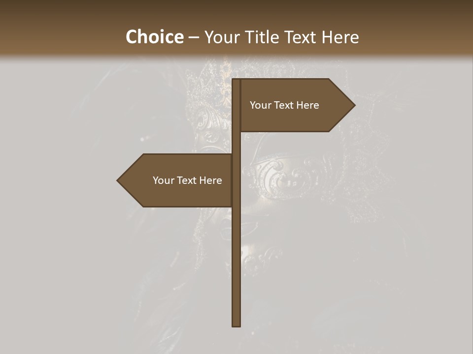 Luxurious Venetian Mask Isolated On Black PowerPoint Template