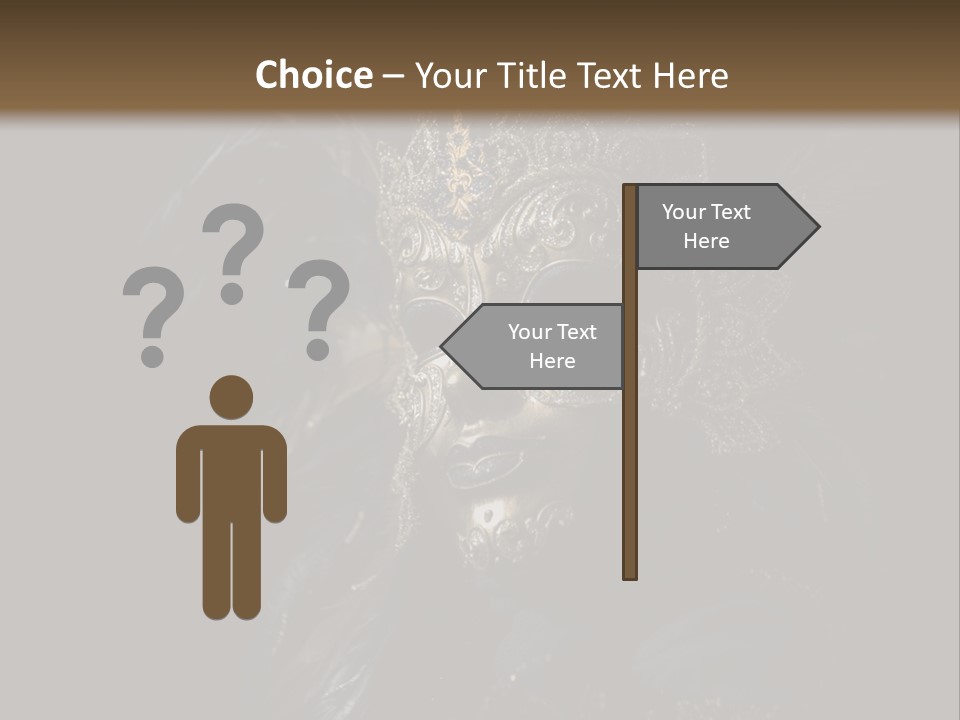 Luxurious Venetian Mask Isolated On Black PowerPoint Template