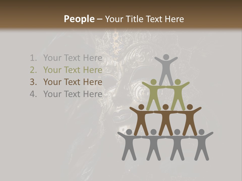 Luxurious Venetian Mask Isolated On Black PowerPoint Template