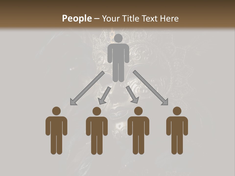 Luxurious Venetian Mask Isolated On Black PowerPoint Template