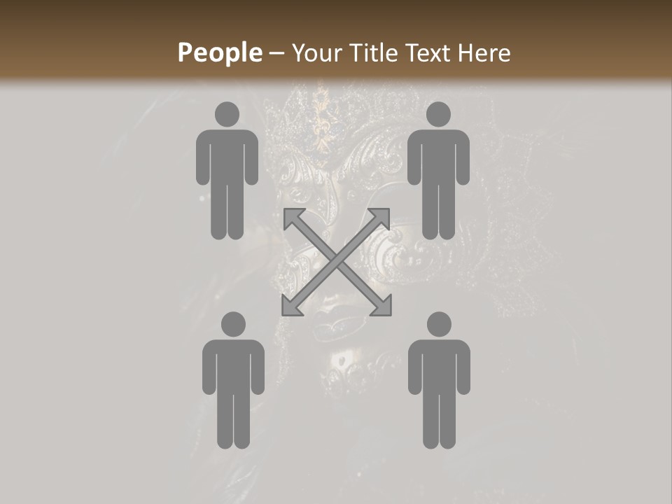 Luxurious Venetian Mask Isolated On Black PowerPoint Template