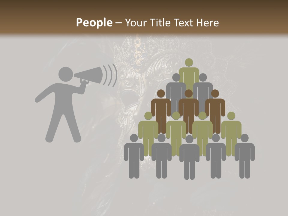 Luxurious Venetian Mask Isolated On Black PowerPoint Template