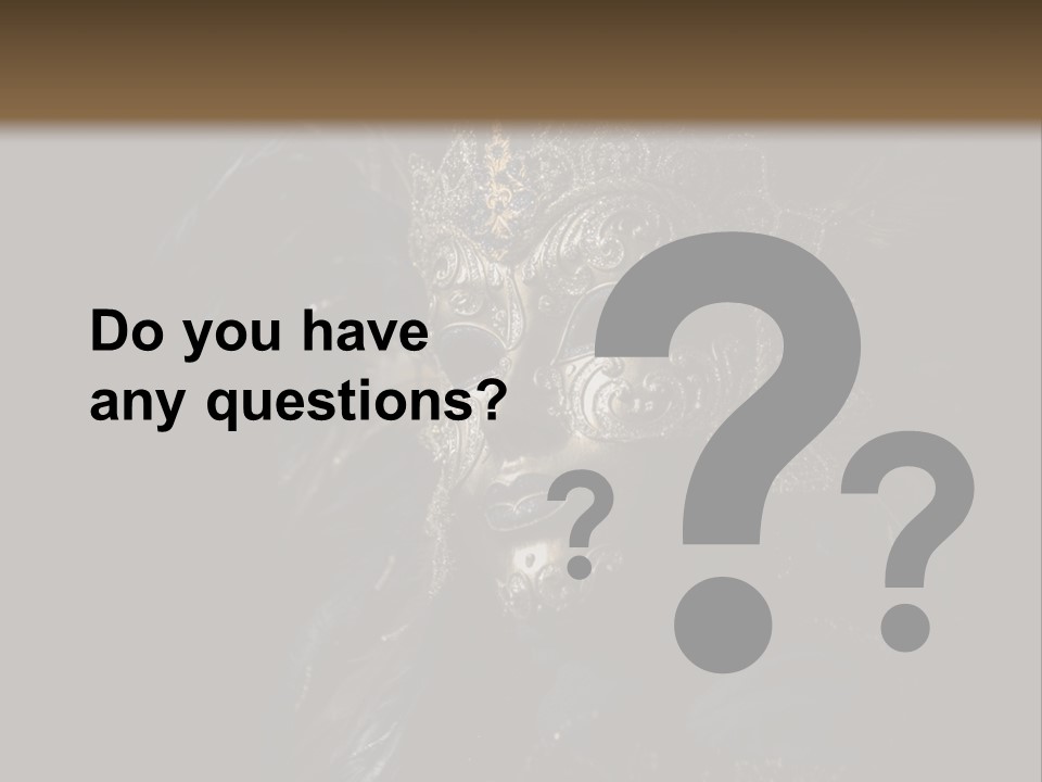 Luxurious Venetian Mask Isolated On Black PowerPoint Template