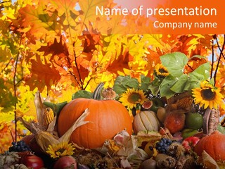 Vielfalt Erntedank Autumn PowerPoint Template