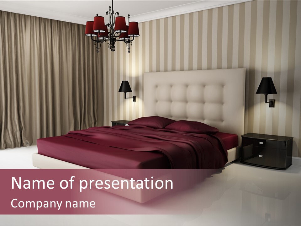 Lamp Flower Bedroom PowerPoint Template