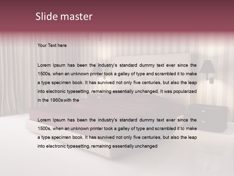 Lamp Flower Bedroom PowerPoint Template