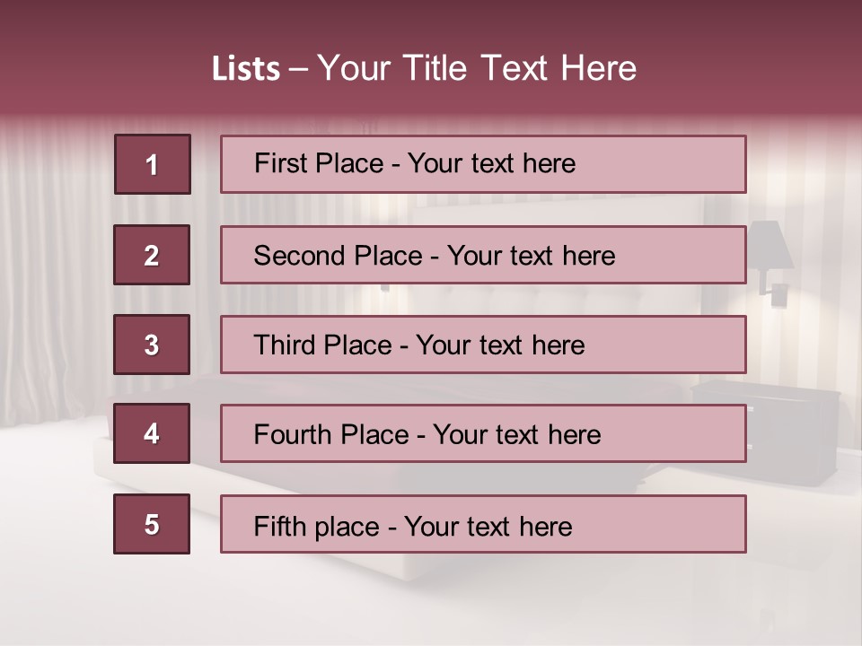 Lamp Flower Bedroom PowerPoint Template