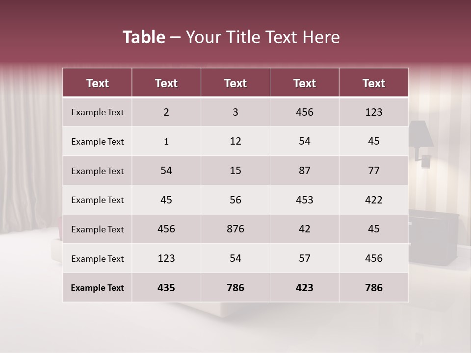 Lamp Flower Bedroom PowerPoint Template