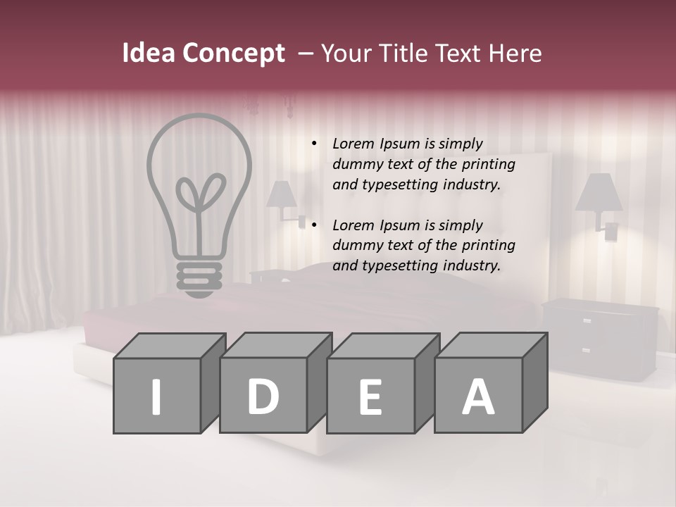 Lamp Flower Bedroom PowerPoint Template