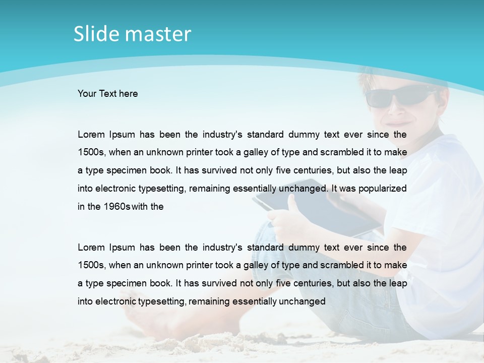 Boy Screen White PowerPoint Template