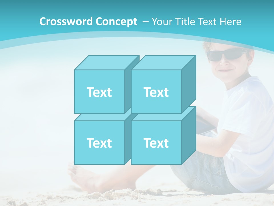 Boy Screen White PowerPoint Template