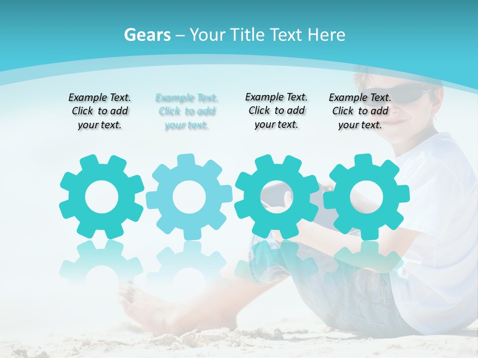 Boy Screen White PowerPoint Template