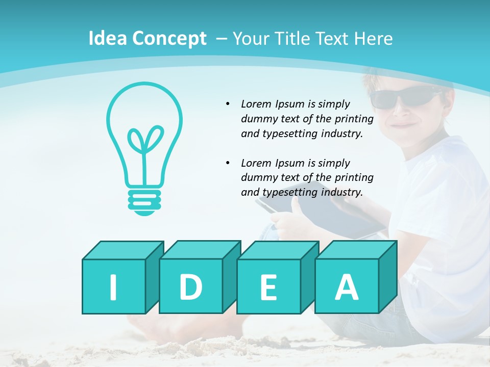 Boy Screen White PowerPoint Template