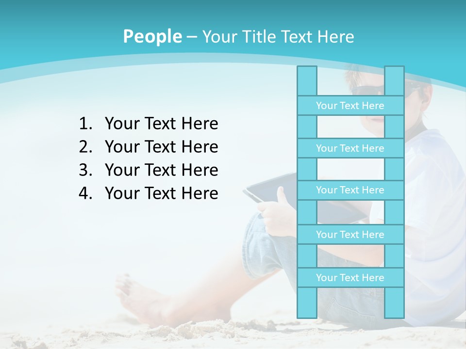 Boy Screen White PowerPoint Template