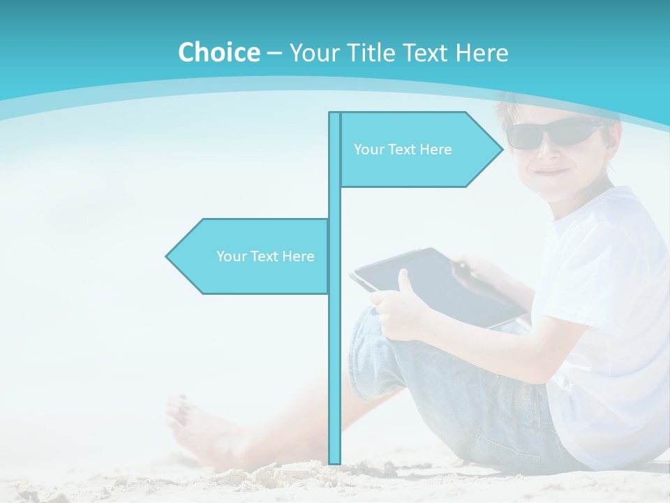 Boy Screen White PowerPoint Template