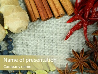 Exotic Flax Frame PowerPoint Template