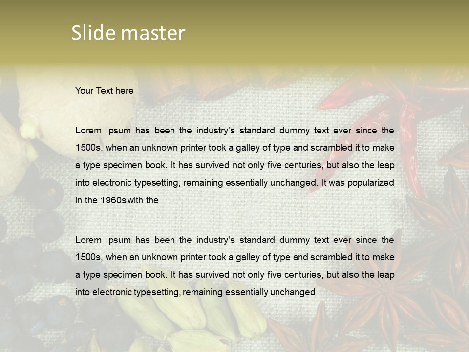 Exotic Flax Frame PowerPoint Template