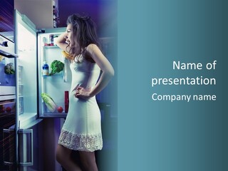 Young Adult Pajamas Appliance PowerPoint Template