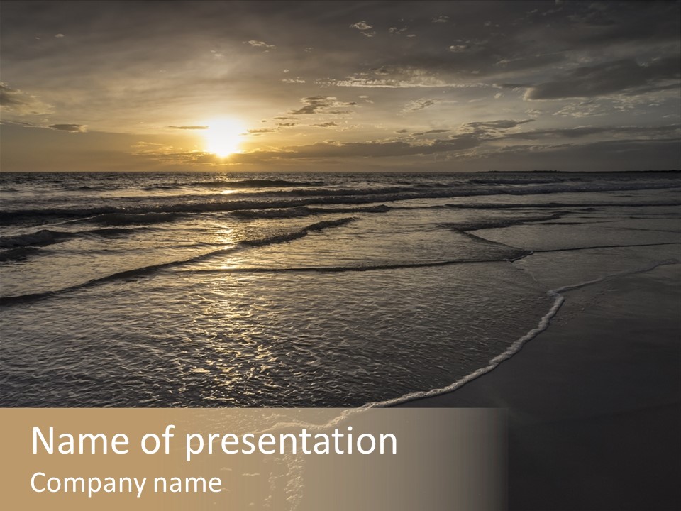 Night Sea Water PowerPoint Template