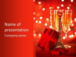 Valentines Romance Eiffel PowerPoint Template