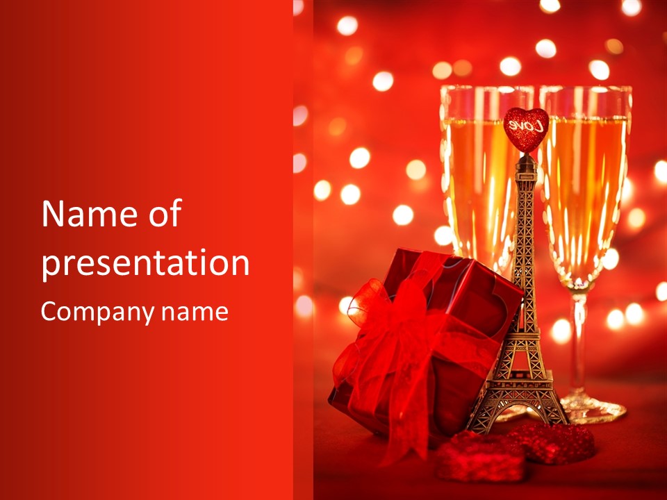 Valentines Romance Eiffel PowerPoint Template