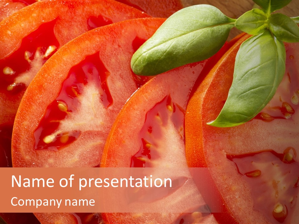 Vegetarian Basil Tomato PowerPoint Template