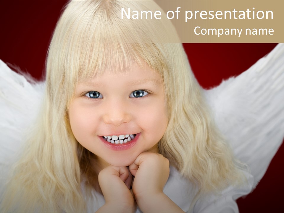 Blaue Augen Blond Rot PowerPoint Template