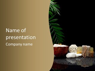 Ball Black Candle PowerPoint Template