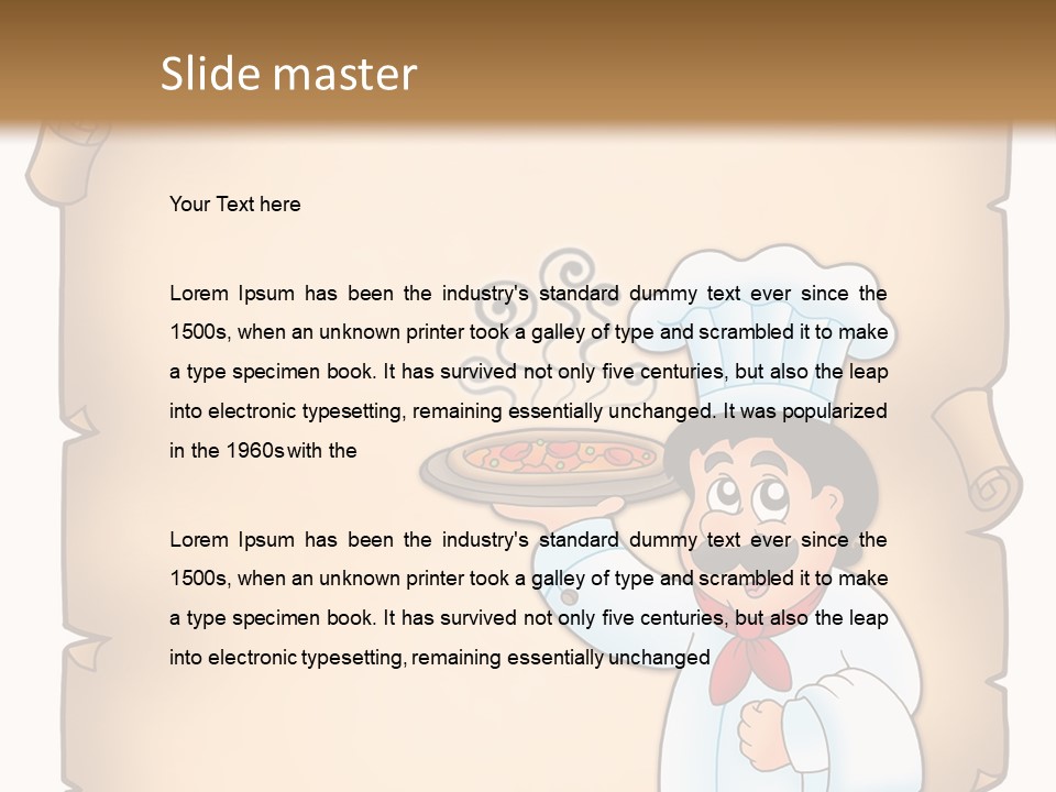 Pizzeria Draw Artwork PowerPoint Template