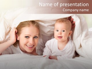 Woman Parents Infant PowerPoint Template