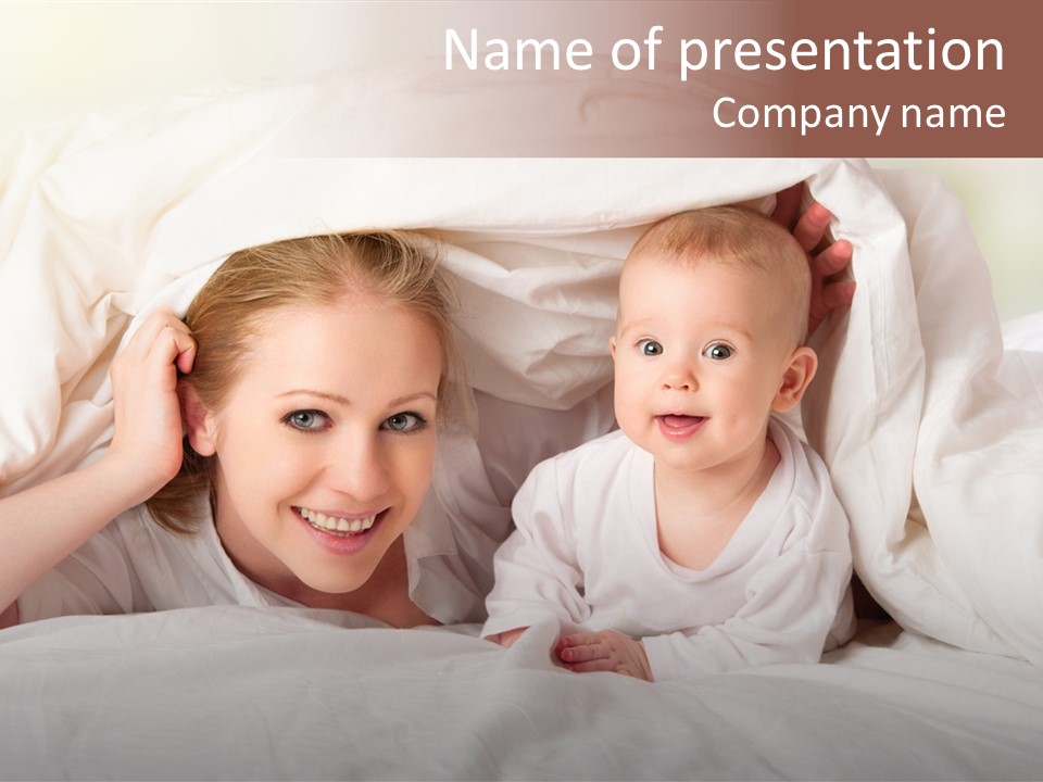 Woman Parents Infant PowerPoint Template