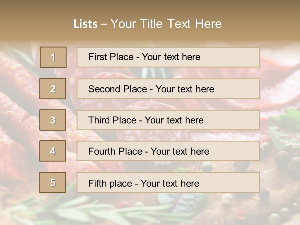 Mediterranean Slice Meat PowerPoint Template