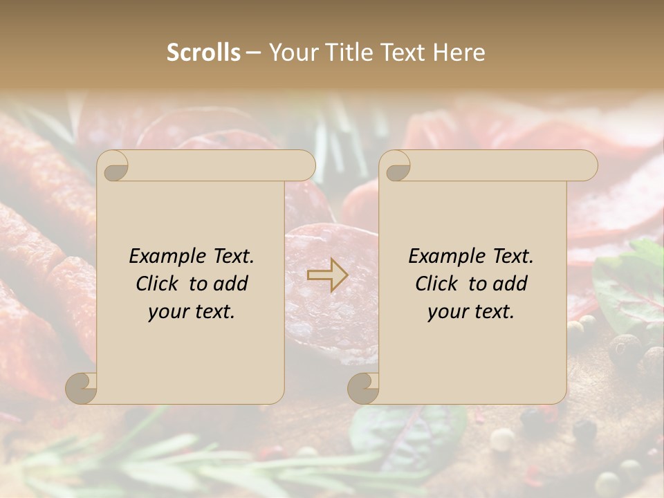 Mediterranean Slice Meat PowerPoint Template