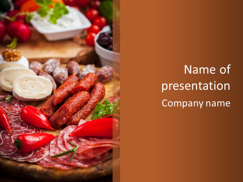 Board Sausage Canape PowerPoint Template