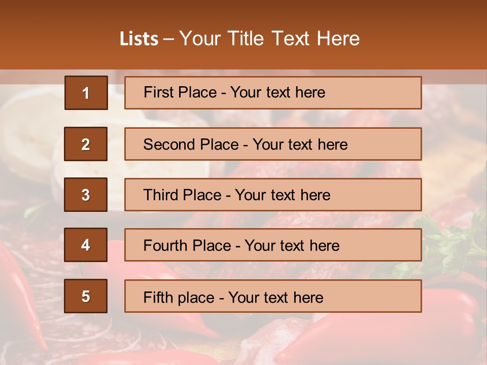 Board Sausage Canape PowerPoint Template