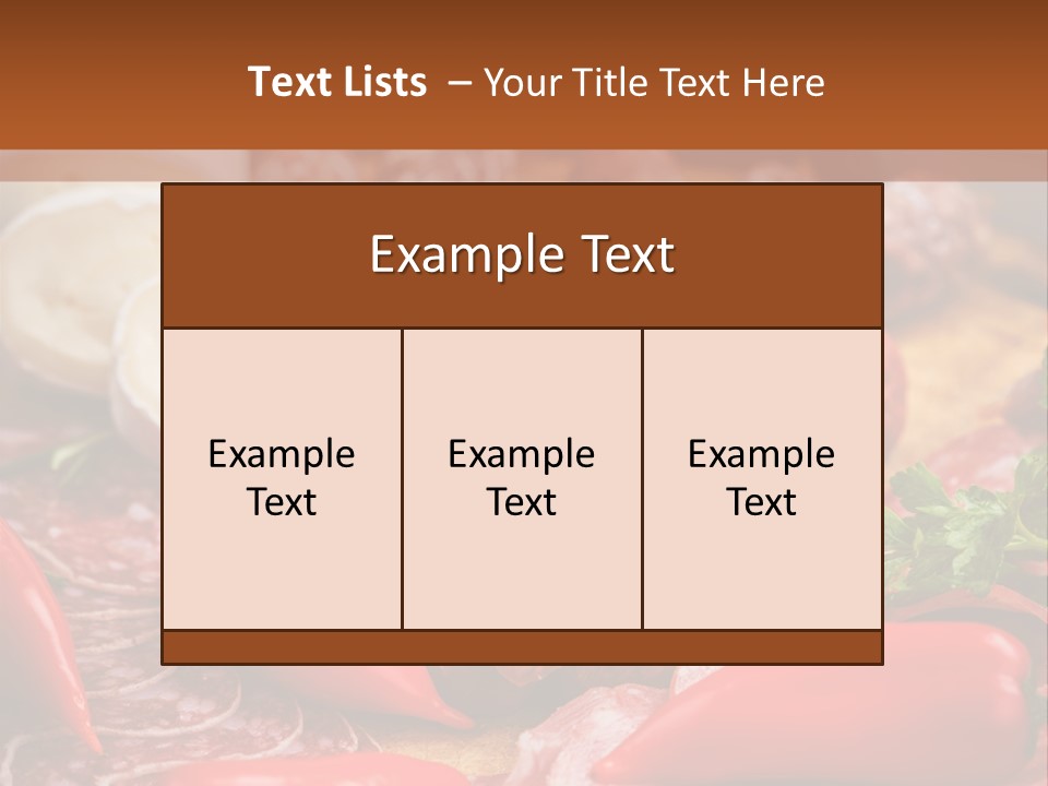 Board Sausage Canape PowerPoint Template