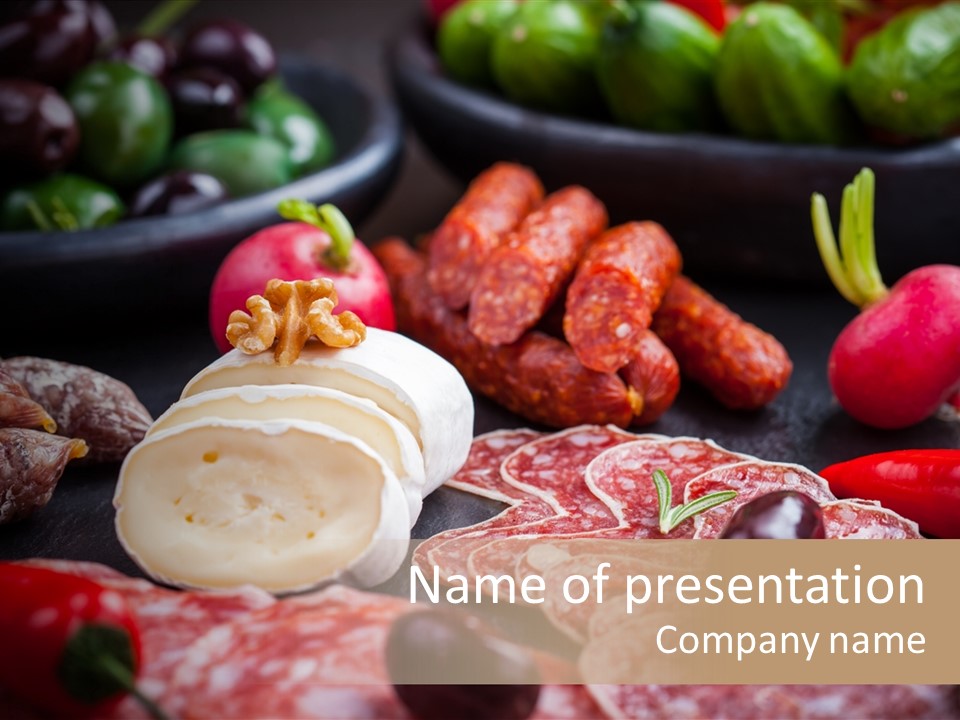 Olive Bacon Cuts PowerPoint Template
