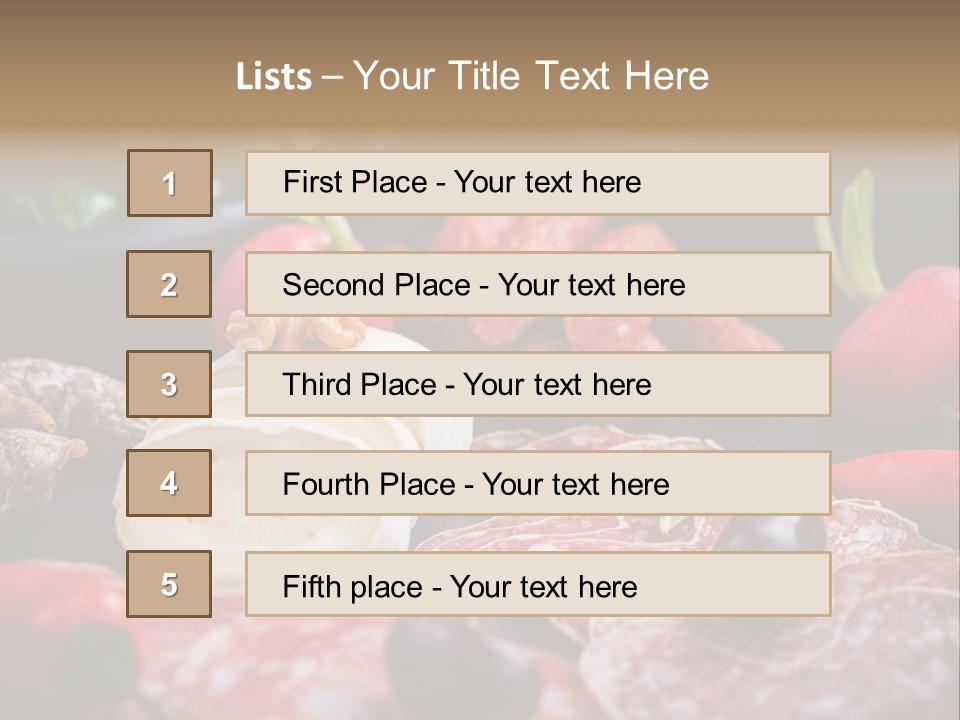 Olive Bacon Cuts PowerPoint Template